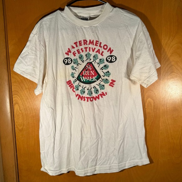 Tultex Other - Vintage 1998 Brownstown Indiana IN Watermelon Festival 5K Run Walk Shirt Large L